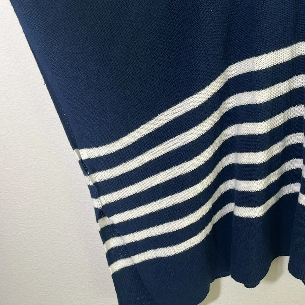 J.Crew Navy Blue Stripe Knit Poncho | One Size